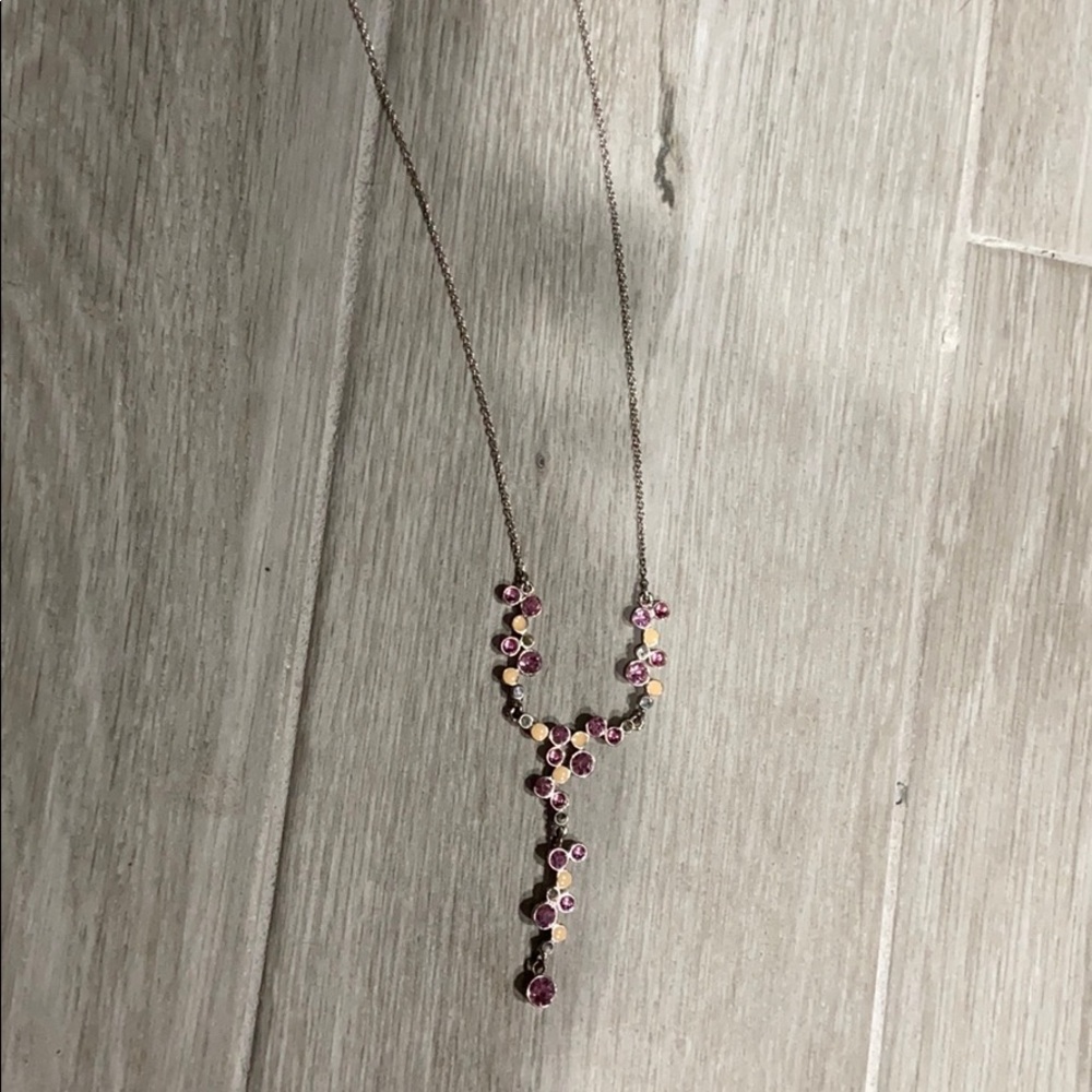 Beautiful Lia Sophia Pink Rhinestone Necklace